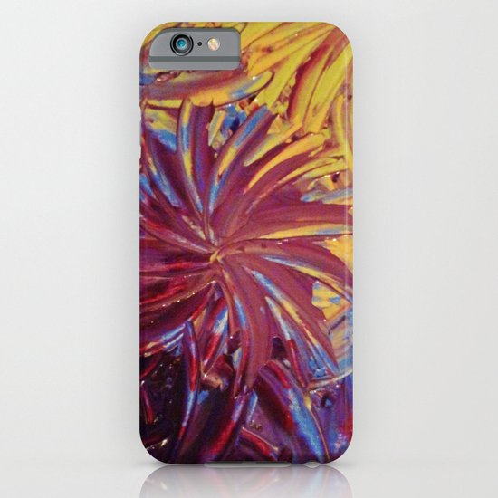 NIGHT FLOWERS 2 - Lovely Relaxing Modern Floral Abstract Acrylic Mauve Purple Plum Eggplant Painting iPhone & iPod Case