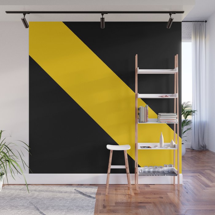 Oblique dark and yellow Wall Mural