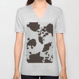Decorative Tan + White Animal Spots (digital collage) V Neck T Shirt