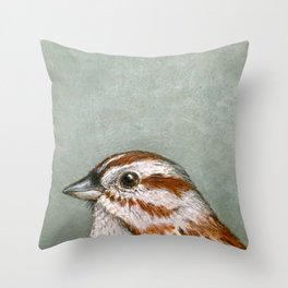 Song Sparrow Portrait Throw Pillow