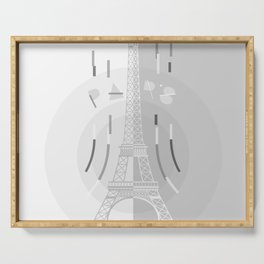 Paris - Eiffel Tower B&W Serving Tray