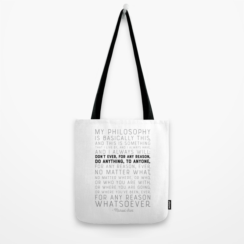 My Philosophy Is Basically This The Office Funny Quote Tote