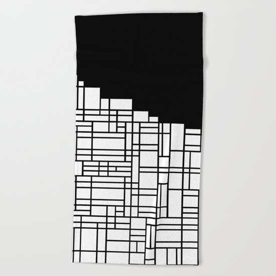 Map Black Boarder Beach Towel