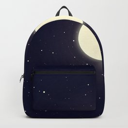 Minimalist Celestial Moon Backpack | Dark, Graphicdesign, Stars, Minimalist, Science, Space, Minimalism, Moon, Galactic, Scifi 