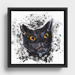 Black Cat Mr. Binxy Framed Canvas