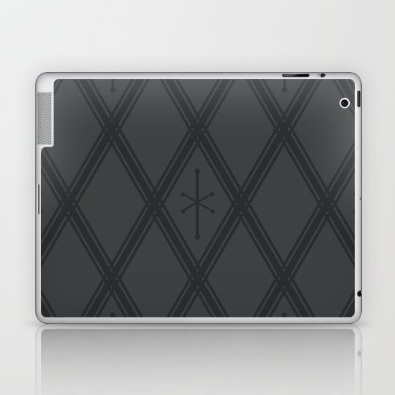 Retro Criss Cross Slate Gray Laptop & iPad Skin