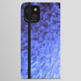 Blue Pixelated Pattern iPhone Wallet Case