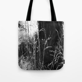 Long Grass Close Up in the Scottish Highlands in Black and white Tote Bag