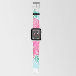 Roses Flower Market Colorful Pink Red Teal Apple Watch Band