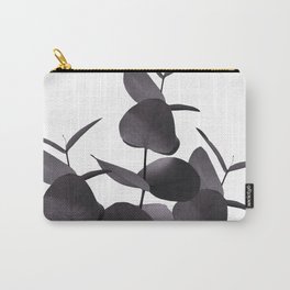 Eucalyptus Leaves Black White #1 #foliage #decor #art #society6 Carry-All Pouch