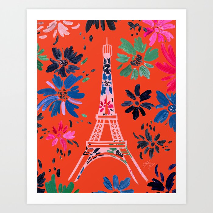 Eiffel Tower Rouge Art Print