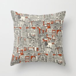 Hong Kong toile de jouy Throw Pillow