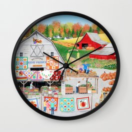 Autumn Quilts Wall Clock