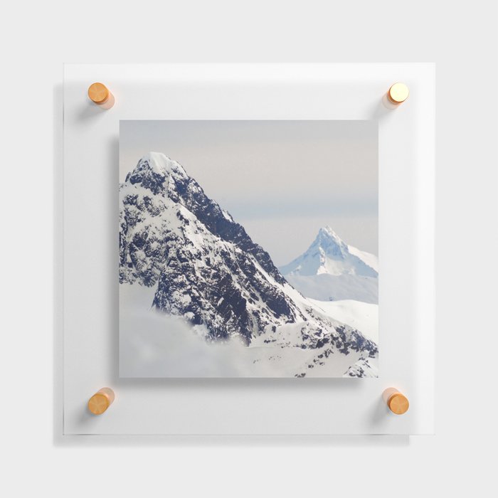 Argentina Photography - Huge Snowy Mountains Under The White Sky Floating Acrylic Print