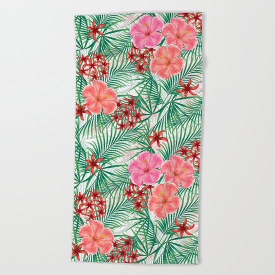 Tropical pattern. Beach Towel
