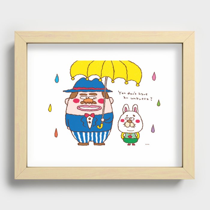 A colorful rainy day Recessed Framed Print