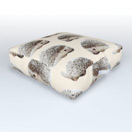 cute beige woodland animal baby hedgehog Outdoor Floor Cushion