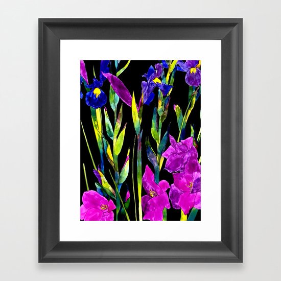 black iris Framed Art Print