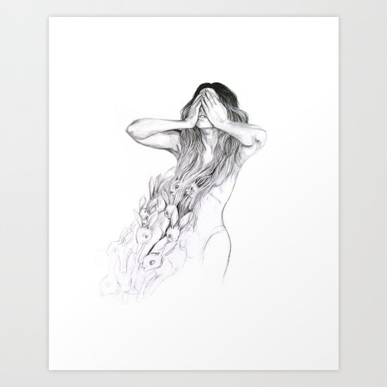 Rabbit Ghost Art Print