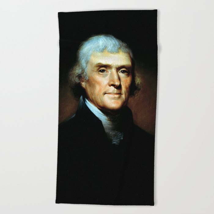 Portrait of Thomas Jefferson by Rembrandt Peale Beach Towel