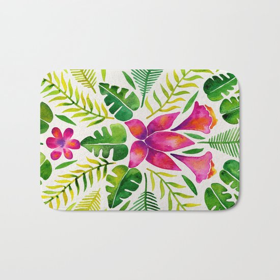Tropical Symmetry – Pink & Green Bath Mat