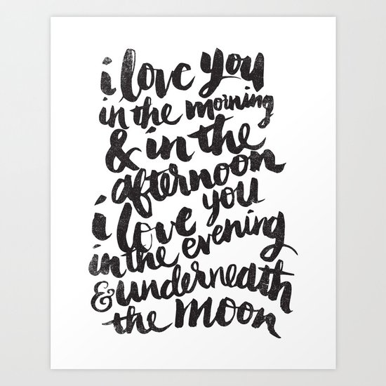 I love you in the morning Art Print