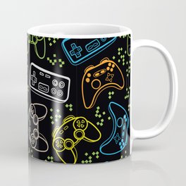 Seamless bright pattern with joysticks. gaming cool print Coffee Mug