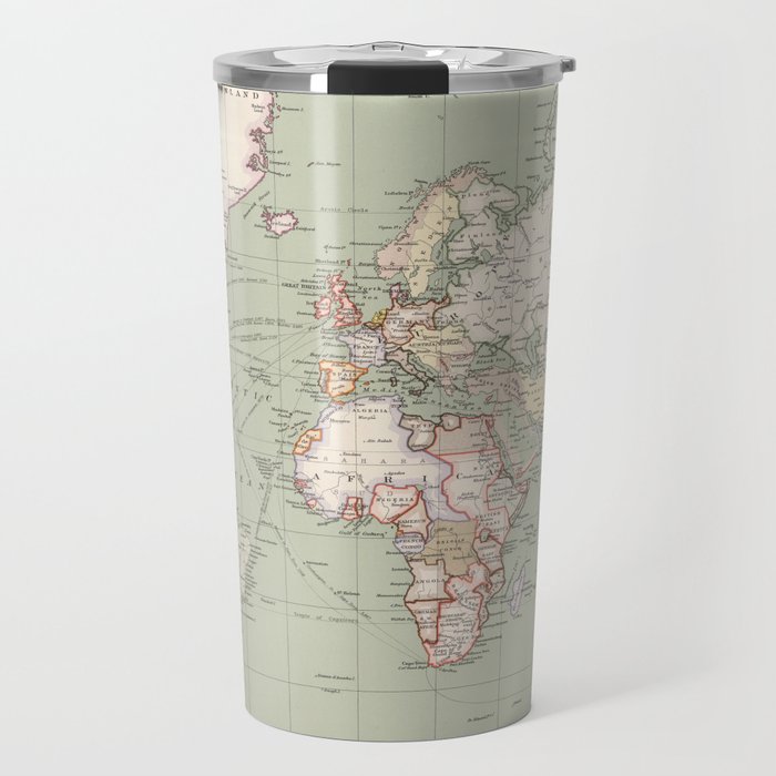 Vintage Map of The World (1915) Travel Mug