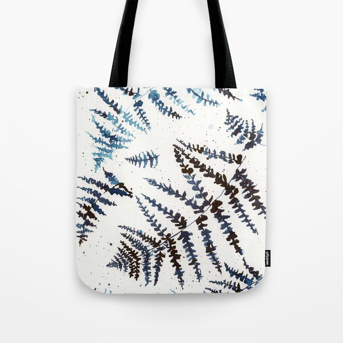 Ferns in Prussian Blue & Turquoise Tote Bag