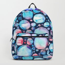 Pink and Blue Watercolor Universe Backpack | Univerese, Pattern, Watercolor, Repeatpattern, Blue, Handdrawn, Bubbles, Painting, Pink, Whimsical 