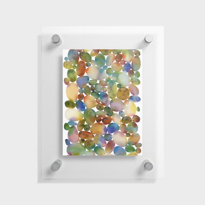 Abstract Iridescent Pebbles Floating Acrylic Print