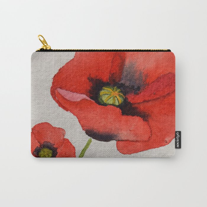 Watercolour Poppies Carry-All Pouch