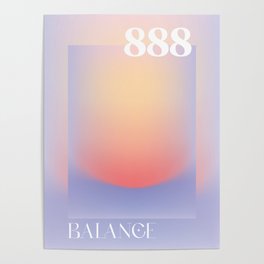 Gradient Angel Number 888 Balance Poster