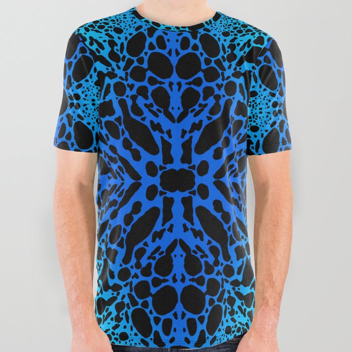 Blue Poison Dart Frog All Over Graphic Tee