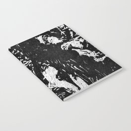 Trees Engraving, Soft Platinum Grey and Black Notebook