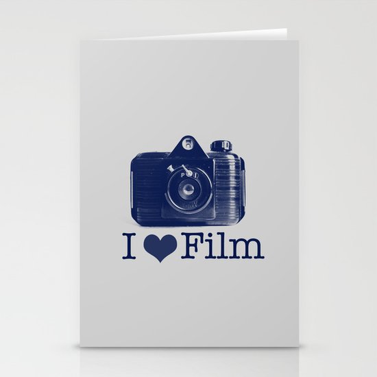 I ♥ Film (Grey/Navy) Stationery Cards