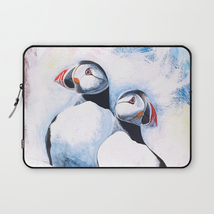 Puffins - I watch over you, little brother - by LiliFlore Laptop Sleeve