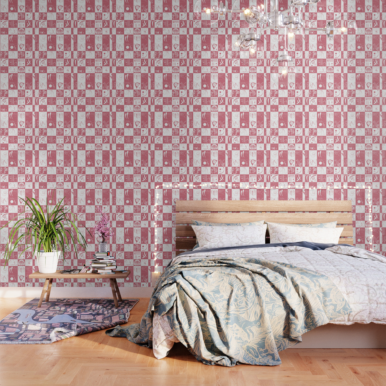 Kandinsky White And Rose Pattern Abstract Art Wallpaper By