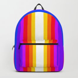 Colorful Stripes Backpack | Yellow, Powerful, Fineart, Red, White, Blue, Deeppink, Magenta, Graphicdesign, Violet 