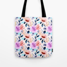 Beautiful Floral Watercolor Pattern Tote Bag