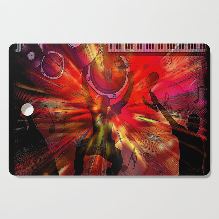 Music express; jazz experience celebration musical portrait art painting Cutting Board