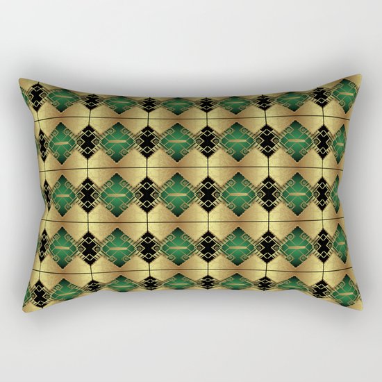 Vintage Art Decó Pattern Rectangular Pillow