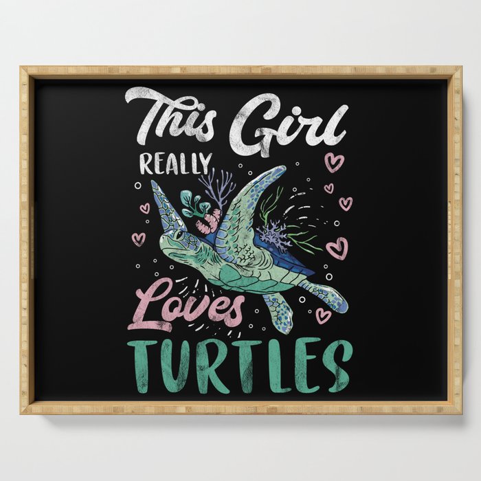 Turtle Relaxed Chilling Sea Ocean Beach Serving Tray