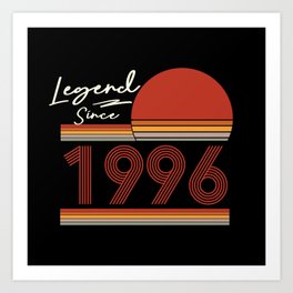 Retro Legend Since 1996 Vintage Birthday Design Art Print | Born, Christmas, Birthday Gifts, Birthday Gift, Mother, Father, Design, Mens Day, Fathers Day, Gift Idea 