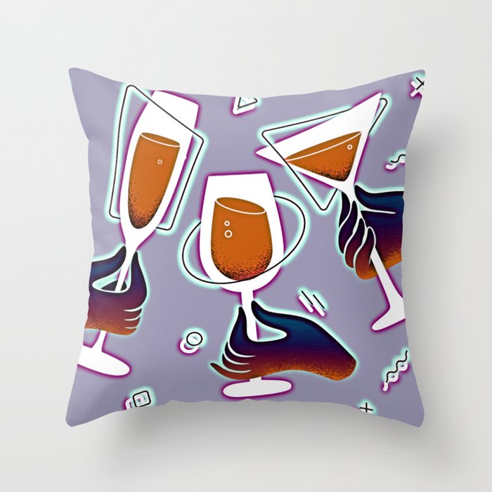 Manhattan Girls Cocktail Party Throw Pillow