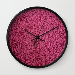 Burgundy Ruched Vintage Fabric Texture Wall Clock