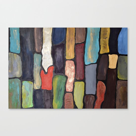 Colorful Abstract art turquoise, red green mix with gold dust Canvas