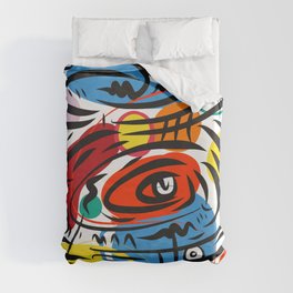 Joyful Life Abstract Art Illustration for Kids and Everyone Duvet Cover