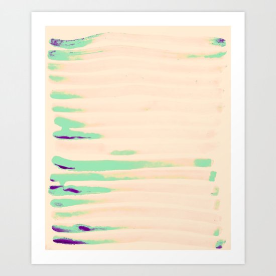 Green Greenery Stripes Art Print