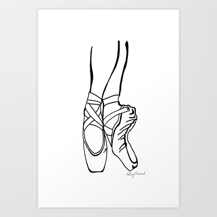 chant renæssance kondensator En Pointe shoes ballet slippers ballerina on toes Art Print by Haley Howard  Art | Society6